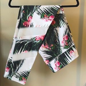 Fabletics Tropical Leggings with Mesh Cutouts